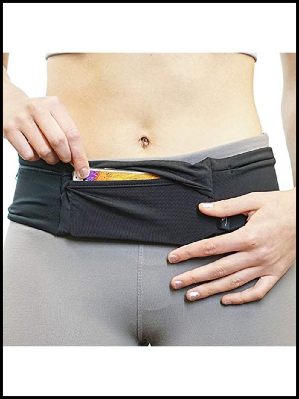 Running Belt Waist Pack 3 Pocket Adjustable Sweat Resistant Phone Holder